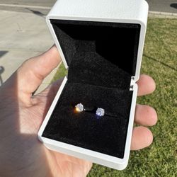 Sterling Silver / Moissanite Diamond Earrings