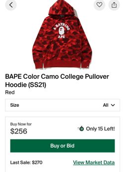 Bape Color Camo College Pull Over Hoodie
