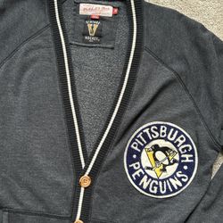 Mitchell & Ness Pittsburgh Penguins Varsity Cardigan Sweater