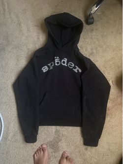 Black Rhinestone sp5der hoodie