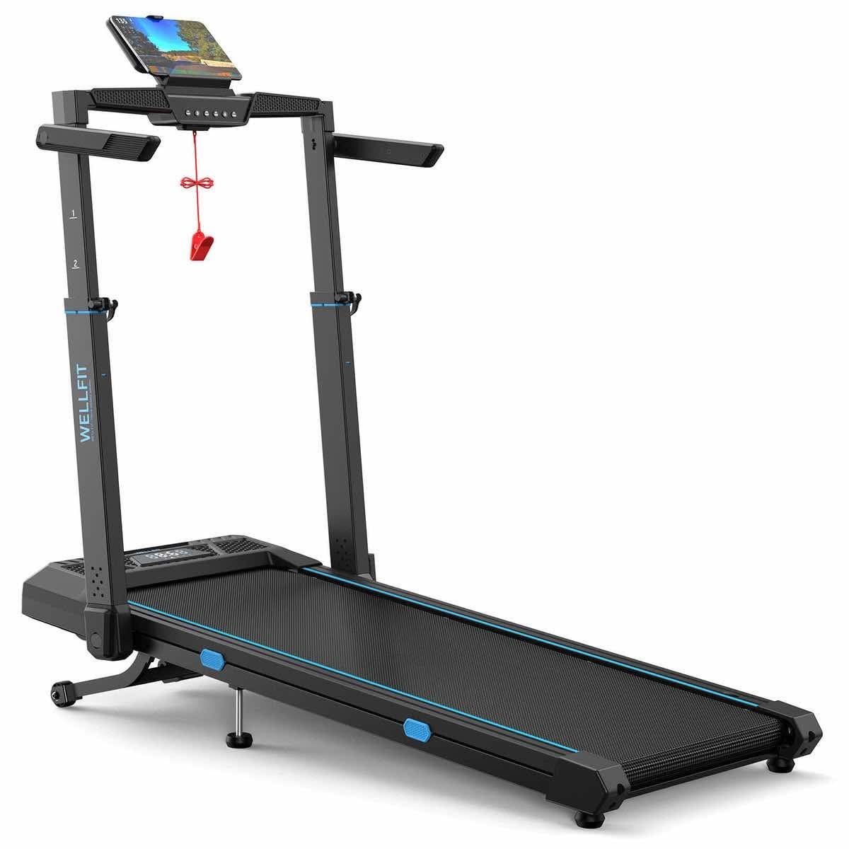 NEW - WELLFIT Height-Adjustable Treadmill with 10% Auto Incline