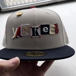 Yankees Fitted Hat Size 7 3/8 Brand New 