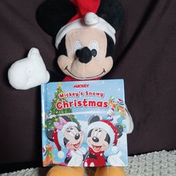Disney  "Mickey's Snowy Christmas" Book And Plush Bundle Mickey Mouse Christmas
