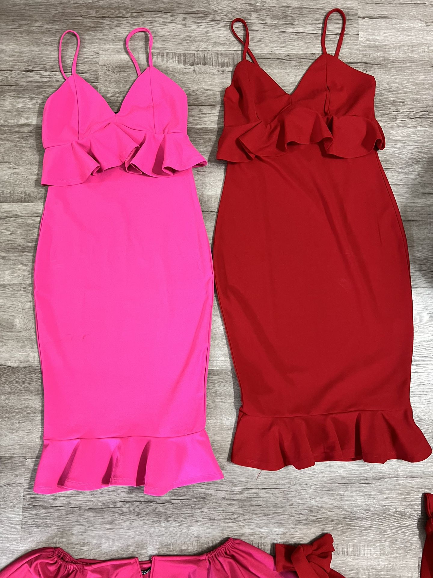 Women’s Maxi Midi Dress  Pink Red Small