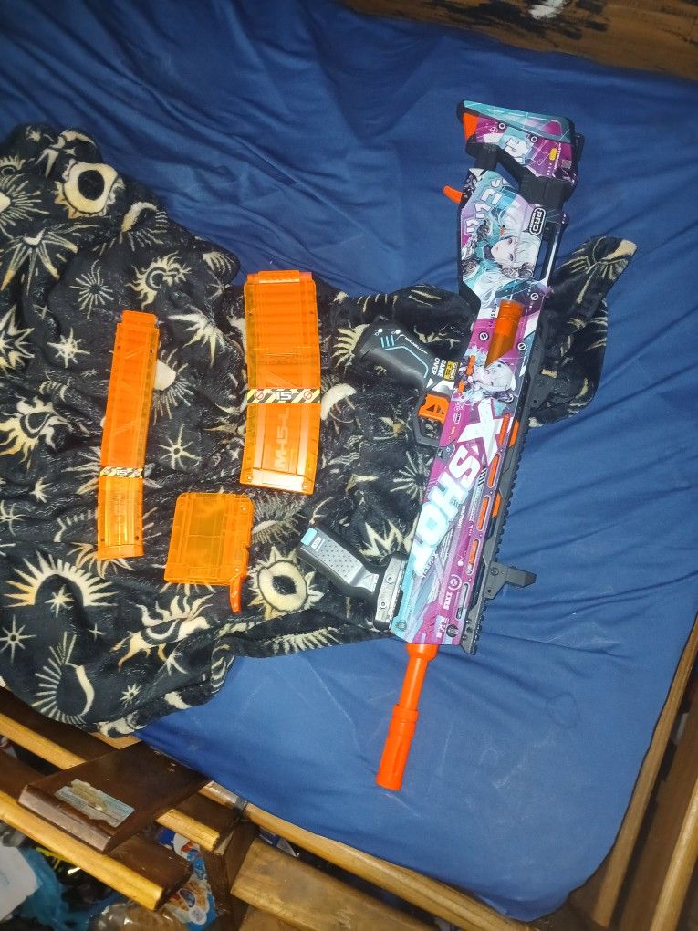Sponsored anime X Shot Nerf Gun With 2 15 Round Mags And 30darts