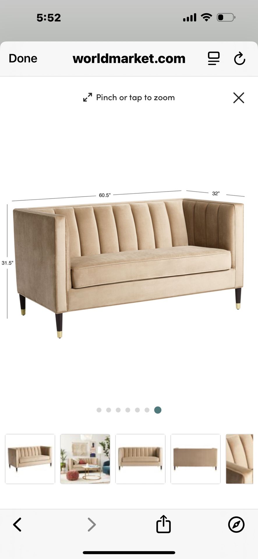 Loveseat – Camel Color