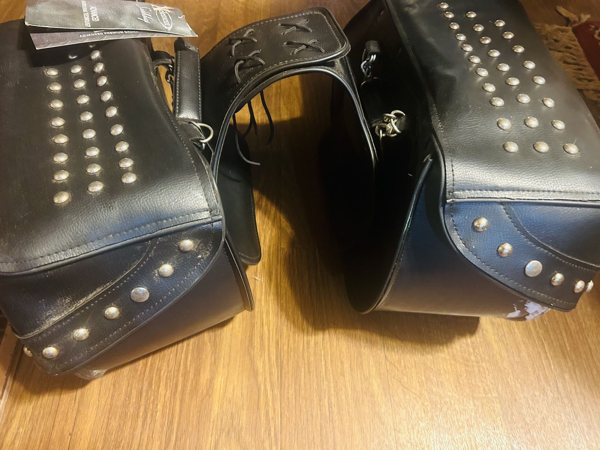 Brand New Element Leather Motorcycle Saddle Bags