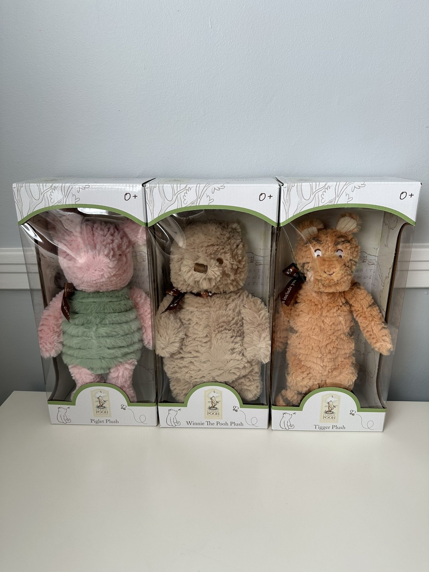 Classic Pooh Collection Plush Set -NIB -Winnie the Pooh, Piglet, & Tigger