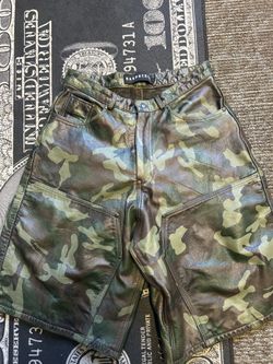 Raspberry leather shorts size small