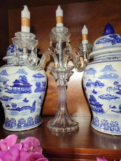 3 Arm Crystal Candelabra