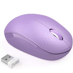 Seenda Wireless Mouse, 2.4 GHz Mouse with USB Receiver Púrpura Color