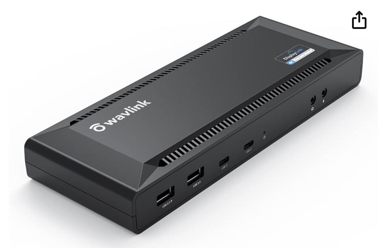 DisplayLink Laptop Docking Station Dual Monitors 5K/4K@60Hz 100W Charging Thunderbolt 4/3 USB C/A M1 M2 Mac Windows Chrome Ubuntu 2HDMI