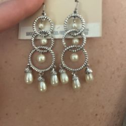 Pearl Simulated Earrings Brand New