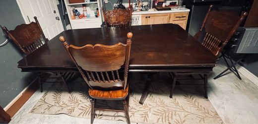 Wooden Dining Table with Chairs