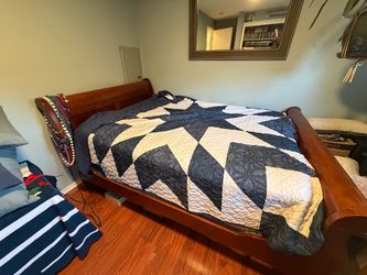 Wood Sleigh Bed Frame