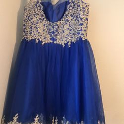 Royal Blue With Gold Dress