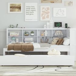 Twin trundle bed W/matresses