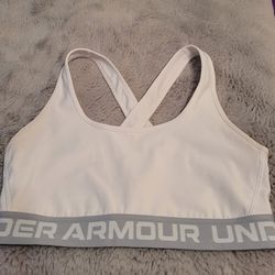 Under Armour White Athletic Sports Bra Size Large 