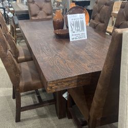 💯 % Madera 7 Pcs Table / 6 Chairs 