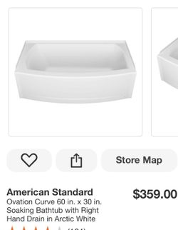 American Standard Soaking Bathtub 60 X 30