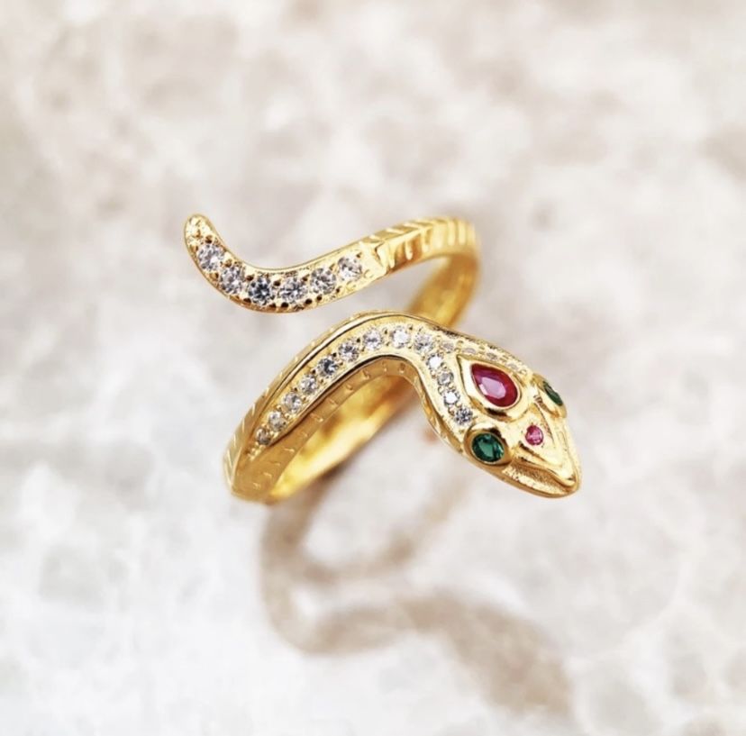 Gold Snake Wrap Ring 925