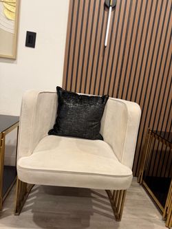 Set of 2 Sallie cream teddy bear boucle fabric barrel back accent / dining chairs gold legs and back accents