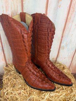 NEW SIZE 12.5 COWBOY BOOTS BEAUTIFUL FULL TAIL GATOR