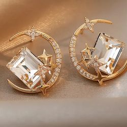 Gold Moon & Stars Earrings 