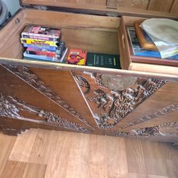 Carved Cedar Chest