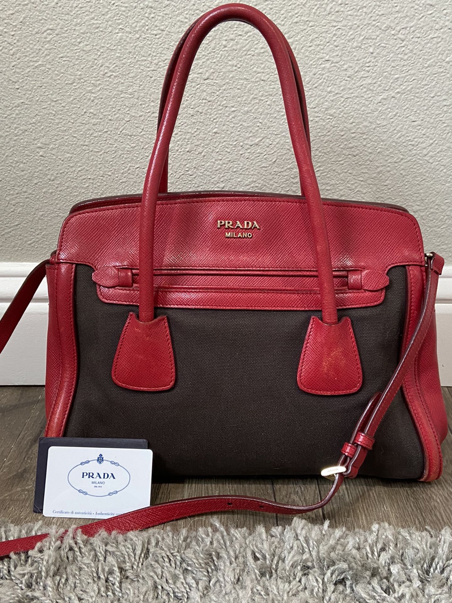 Authentic Red Prada Bag