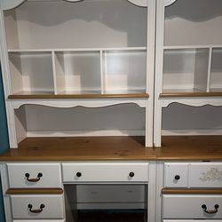 Bookshelf with desk, cabinets and a nightstand