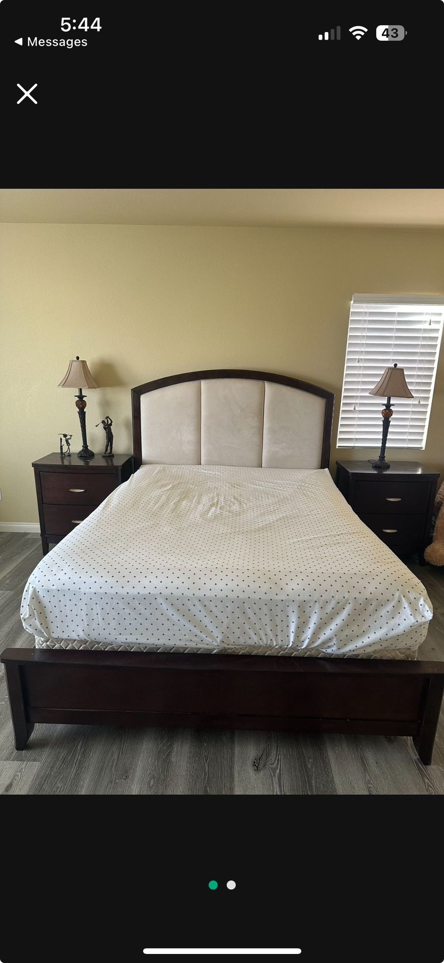 Queen Bedroom Set , Bed Frame , Mattress, Box Spring, 2 Night Stand With  2 Drawers  From Ashley  Furniture 