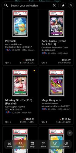 TCG - Pokemon & OP PSA Slab Collection