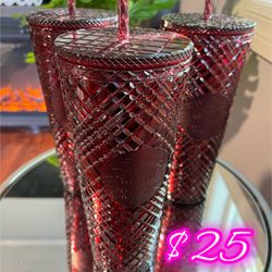 Starbucks 2022 Christmas Holiday Red Jeweled Studded Tumbler 24 oz Venti NEW