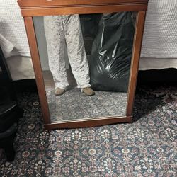 Vintage Wood Mirror 