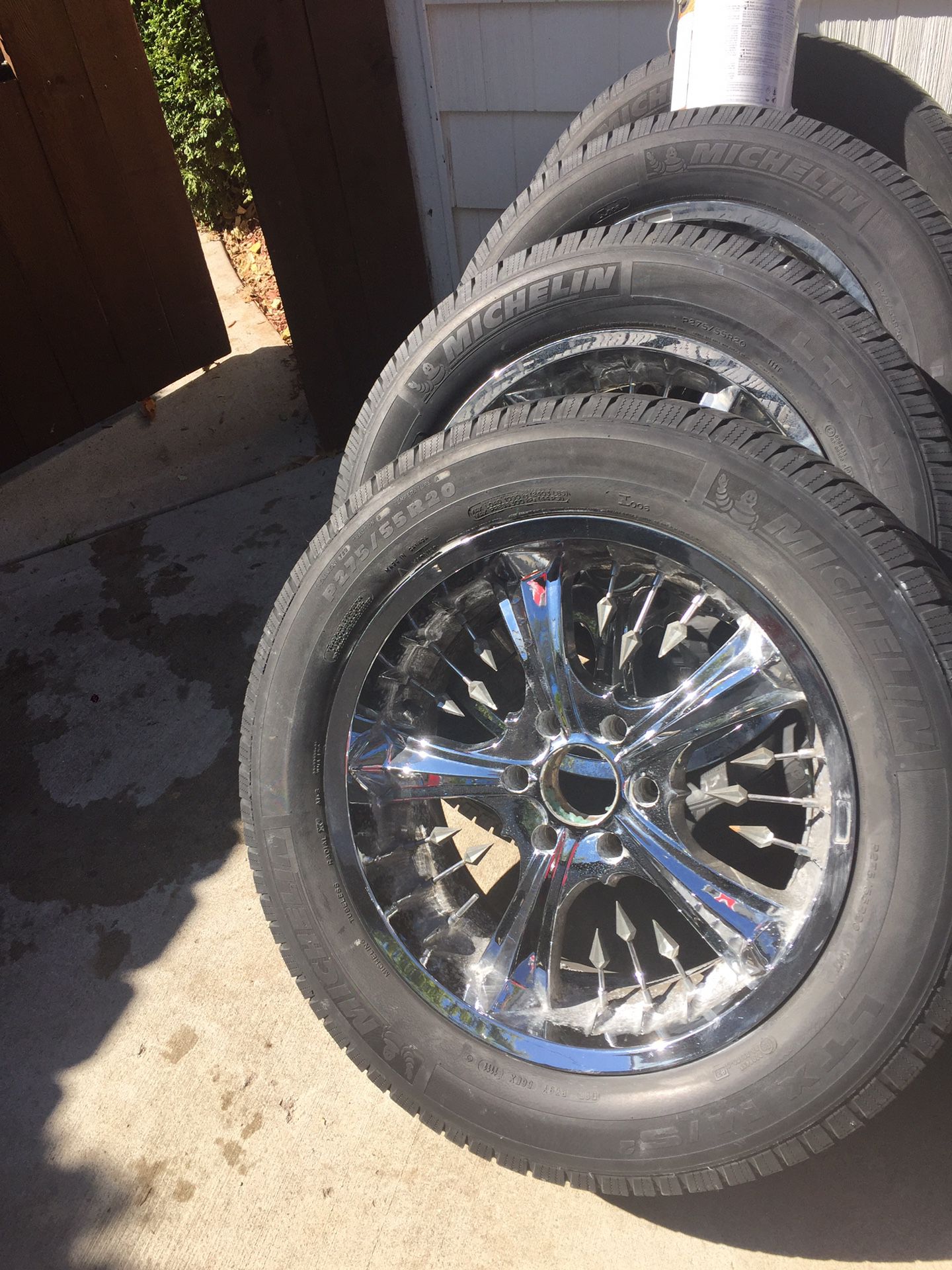 4 Tires and rims Chevy or gmc pickup truck $300. No less