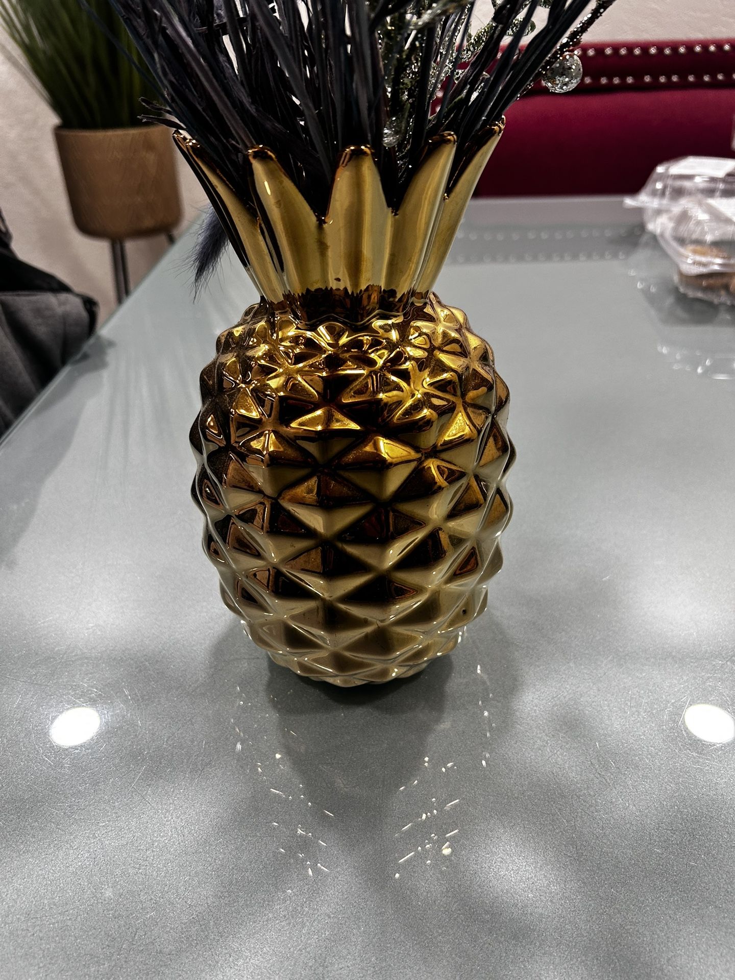 Pineapple Vase (no Include Arregments Or Flower)