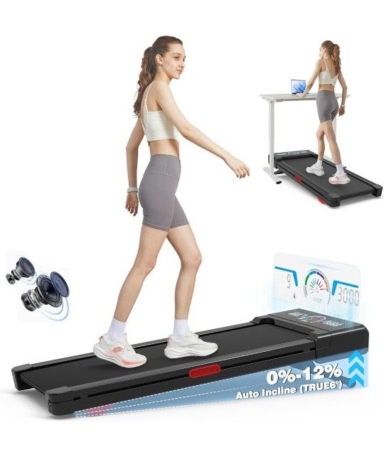 Walking Pad Treadmill with 12% 9-Level Auto Incline
