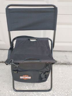 Harley -Davidson Folding Camp Chair With Insulated Cooler
