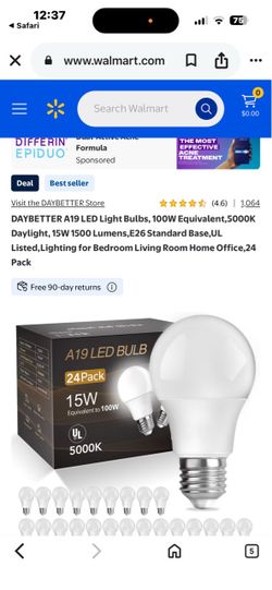 DAYBETTER A19 LED Light Bulbs 24 Pack