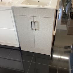 24” Bathroom Vanity Cabinet With Porcelain Sink top 