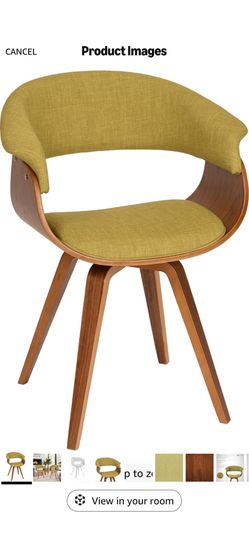 2 Armen Living Chairs - green fabric and wood frame