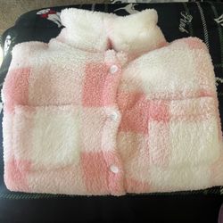 Pink And White FluffyJacket 
