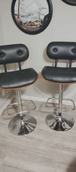 Leather adjustable stools
