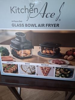 Kitchen Aces 6 piece set Glass bowl air fryer
