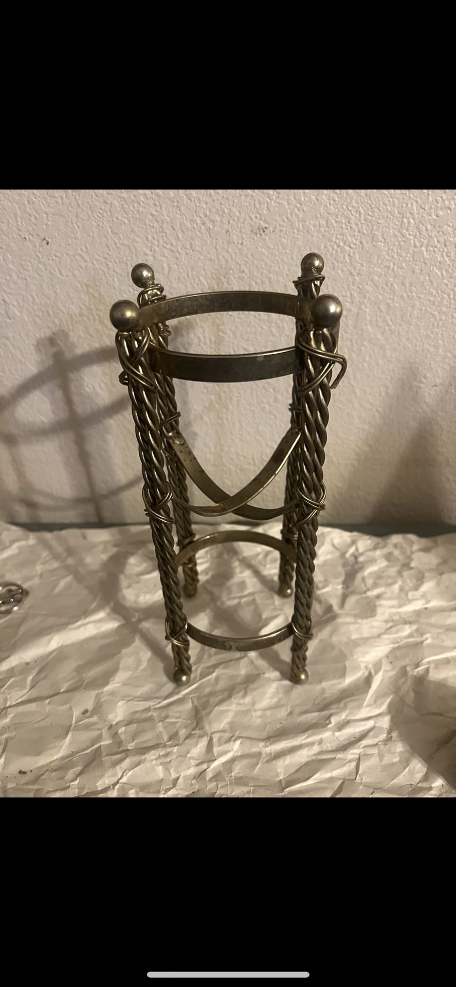 Hollywood Regency brass plated wine bottle holder