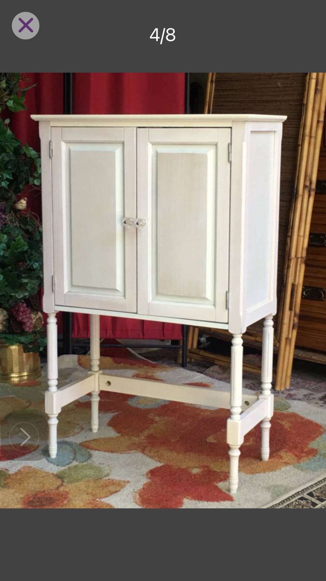 Elegant Cream 2-Door Cabinet/ Dresser, w adjustable shelf - 39H x 25W x 12D