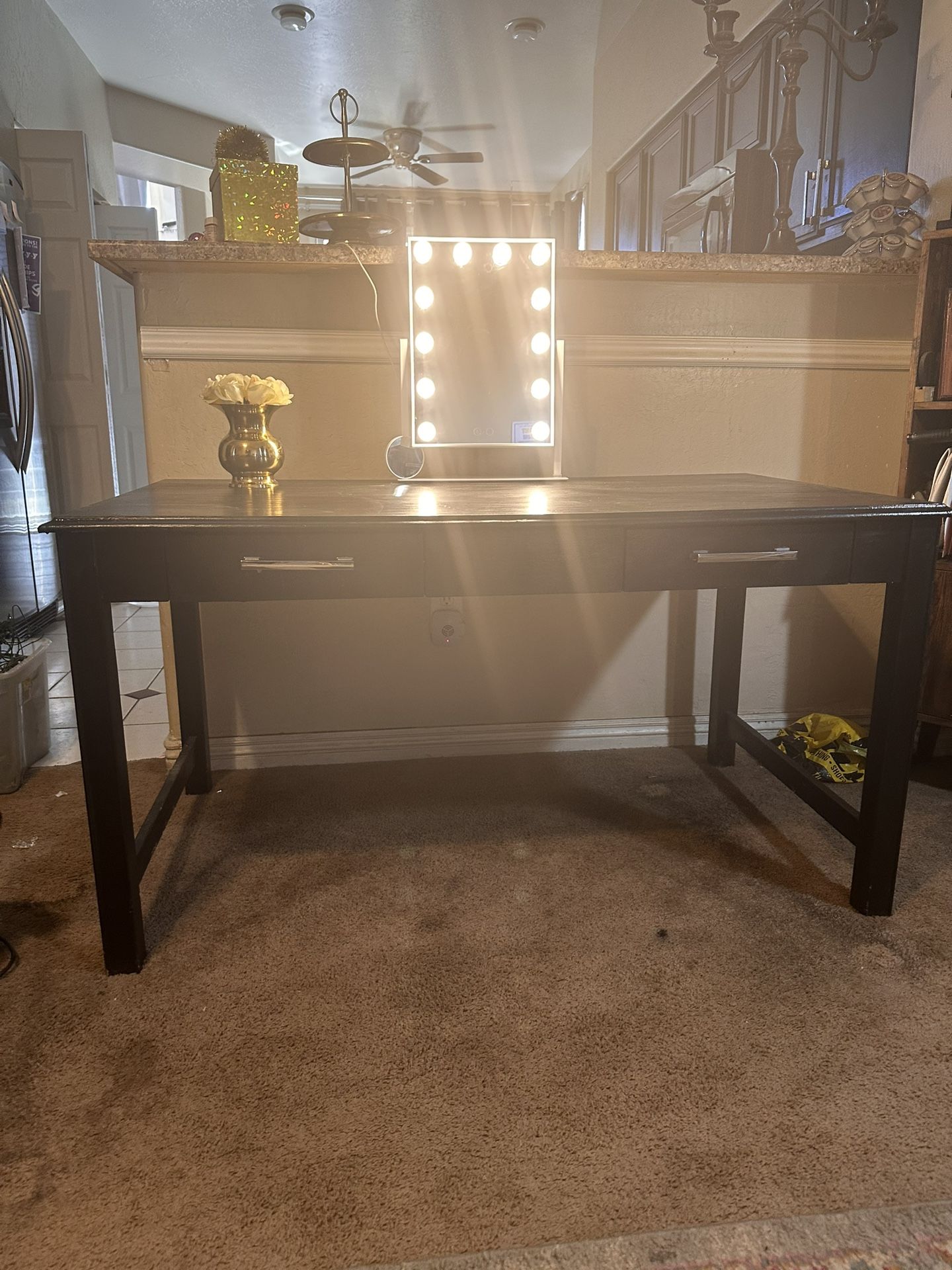 Beautiful Large Desk/vanity With Mirror 