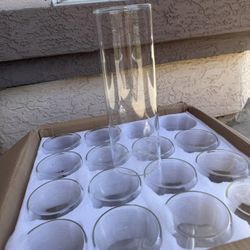 Glass Cylinder Vases for Centerpieces, 15 Pcs Large Clear