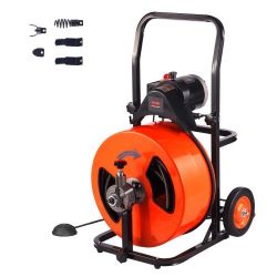 Electric Drain Cleaner - Vevor - 100ft Steel Cable - New